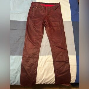 Rock & Republic Burgundy Leather Pants